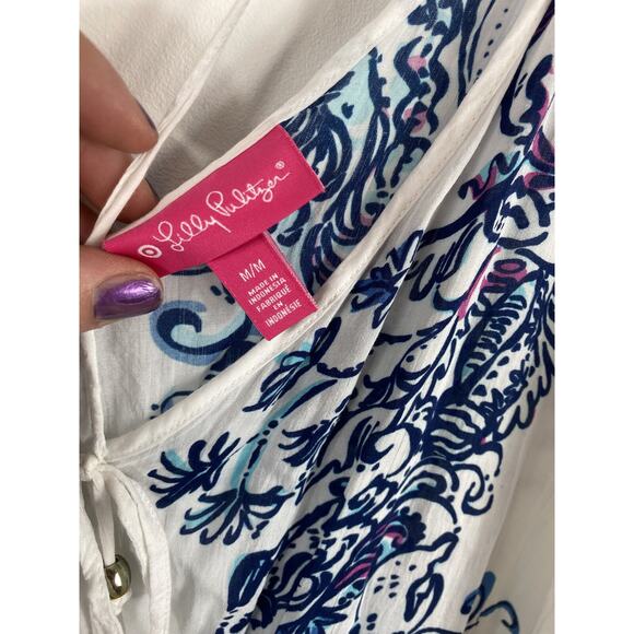 Lilly Pulitzer for Target Kaftan Cover Up/Dress Wavepool Print Beachy Su… - Picture 4 of 7
